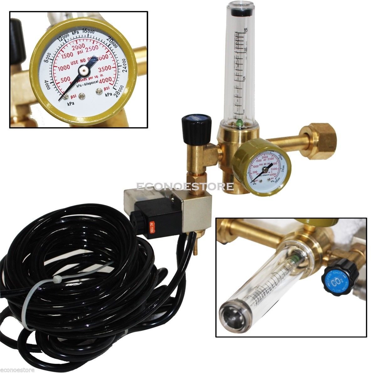 Hydroponics Flow Meter Control Extoic CO2 Injection System Regulator Grow Room