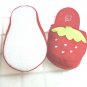 Women Cute Red Strawberry Winter Warm Soft Plush Antiskid Indoor Home Slippers