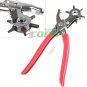 Leather Hole Puncher 6 Sizes w/ Coating Hand Tool Pliers Punch Belt Holes Rubber
