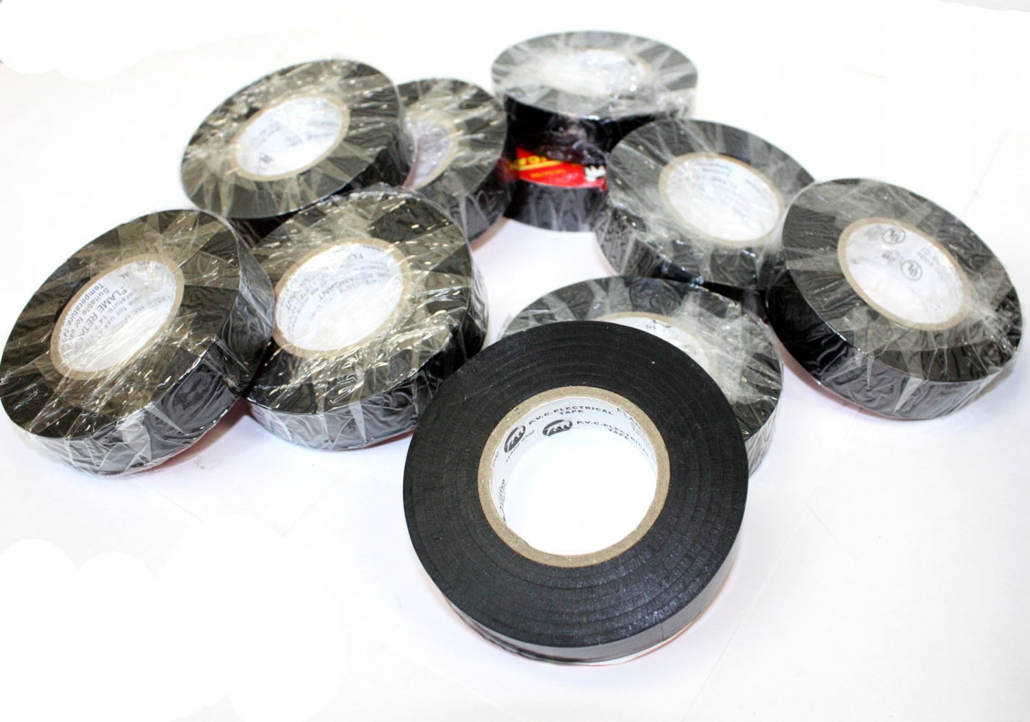 10 Rolls 60 FT 3/4" x 7mil General Vinyl PVC Black Insulated UL Electrical Tape
