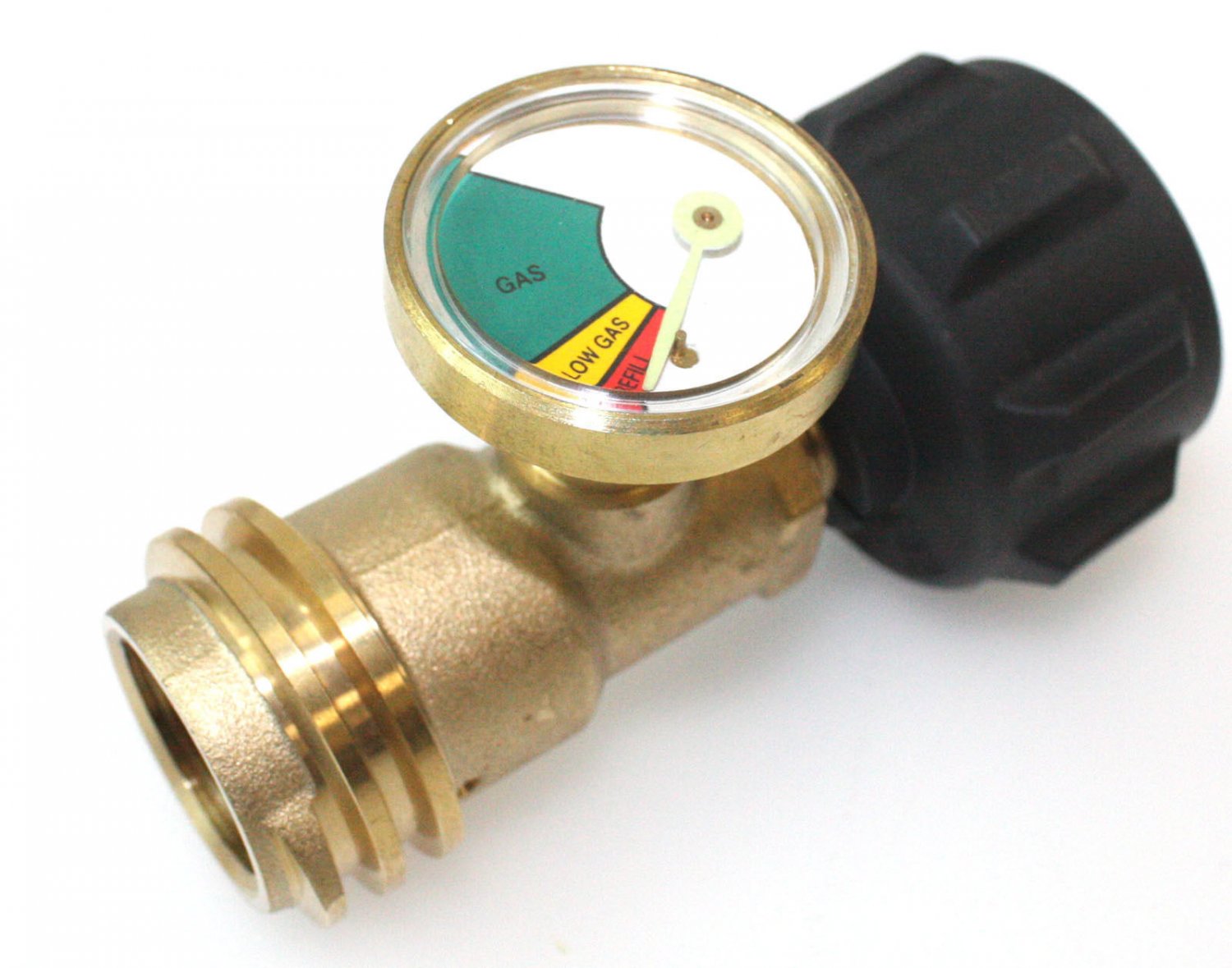 Propane Tank Gauge Gas Grill BBQ RV Pressure Adapter Meter Gauge Indicator Brass