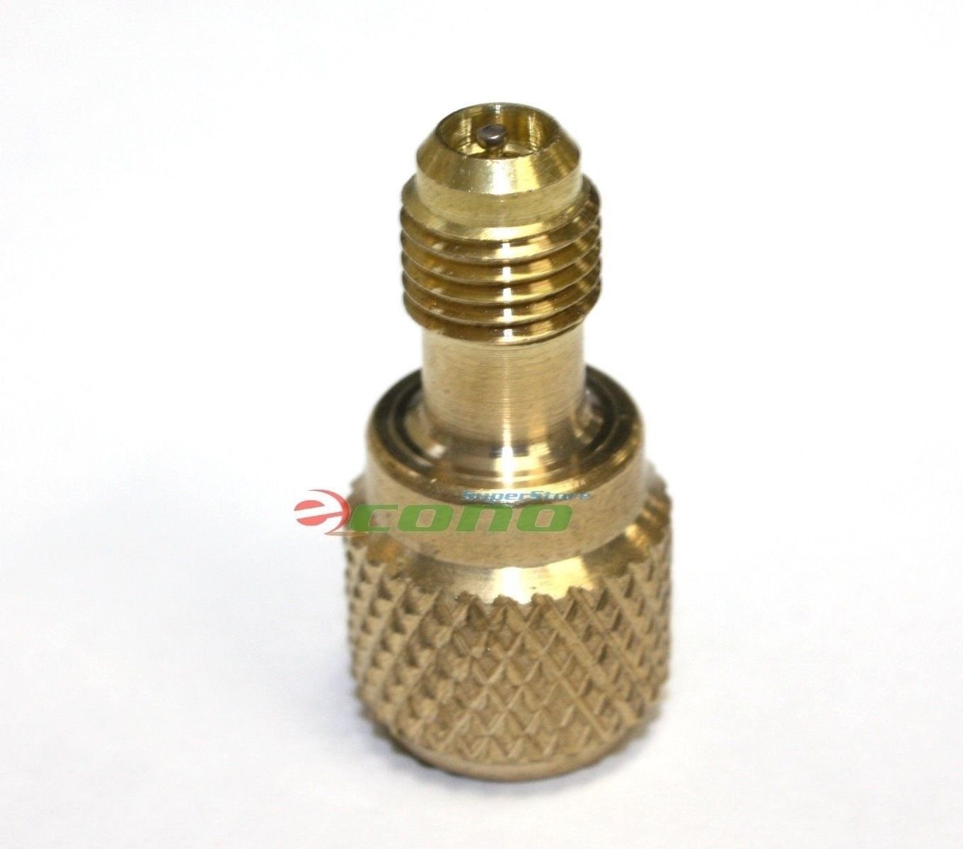ACME AC R134a Brass Adapter Fitting 1/4" Male to 1/2" Female w/ valve core