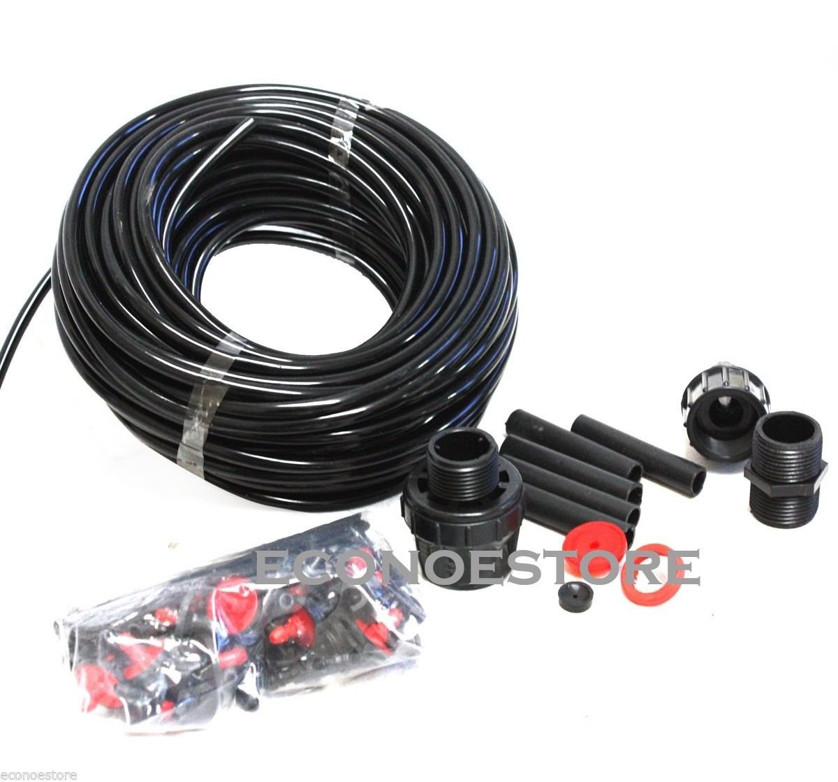 75FT Drip Patios Hydroponic Greenhouses Water Hose Irrigation Kit Plants Garden