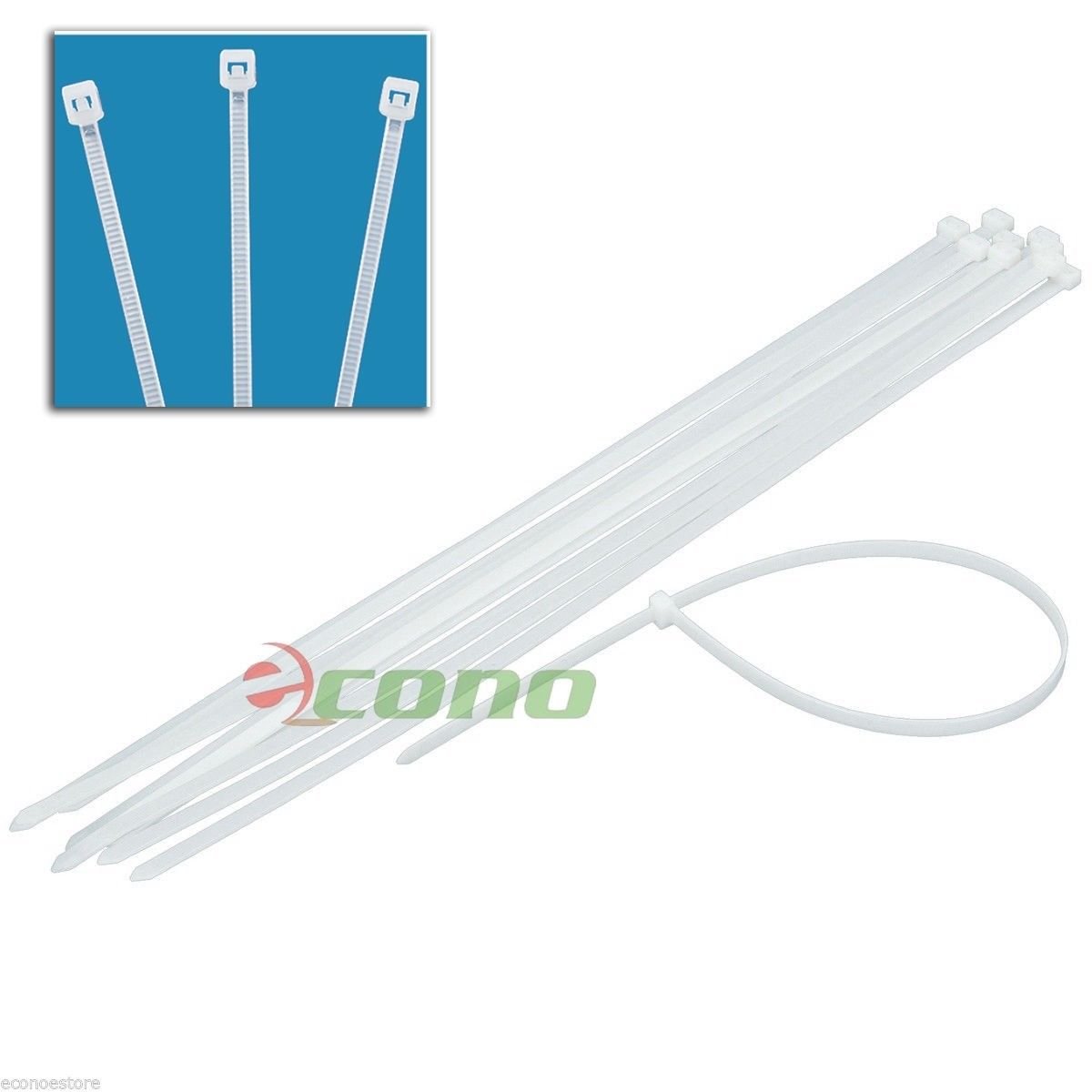 12pc 28" White Cable Ties Heavy Duty 165LB 9mm x 28" Long Zip Ties