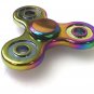 Color Rainbow Aluminum Metal Tri Hand Finger Spinner Fidget EDC Desk Toy Gyro
