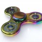 Color Rainbow Aluminum Metal Tri Hand Finger Spinner Fidget EDC Desk Toy Gyro