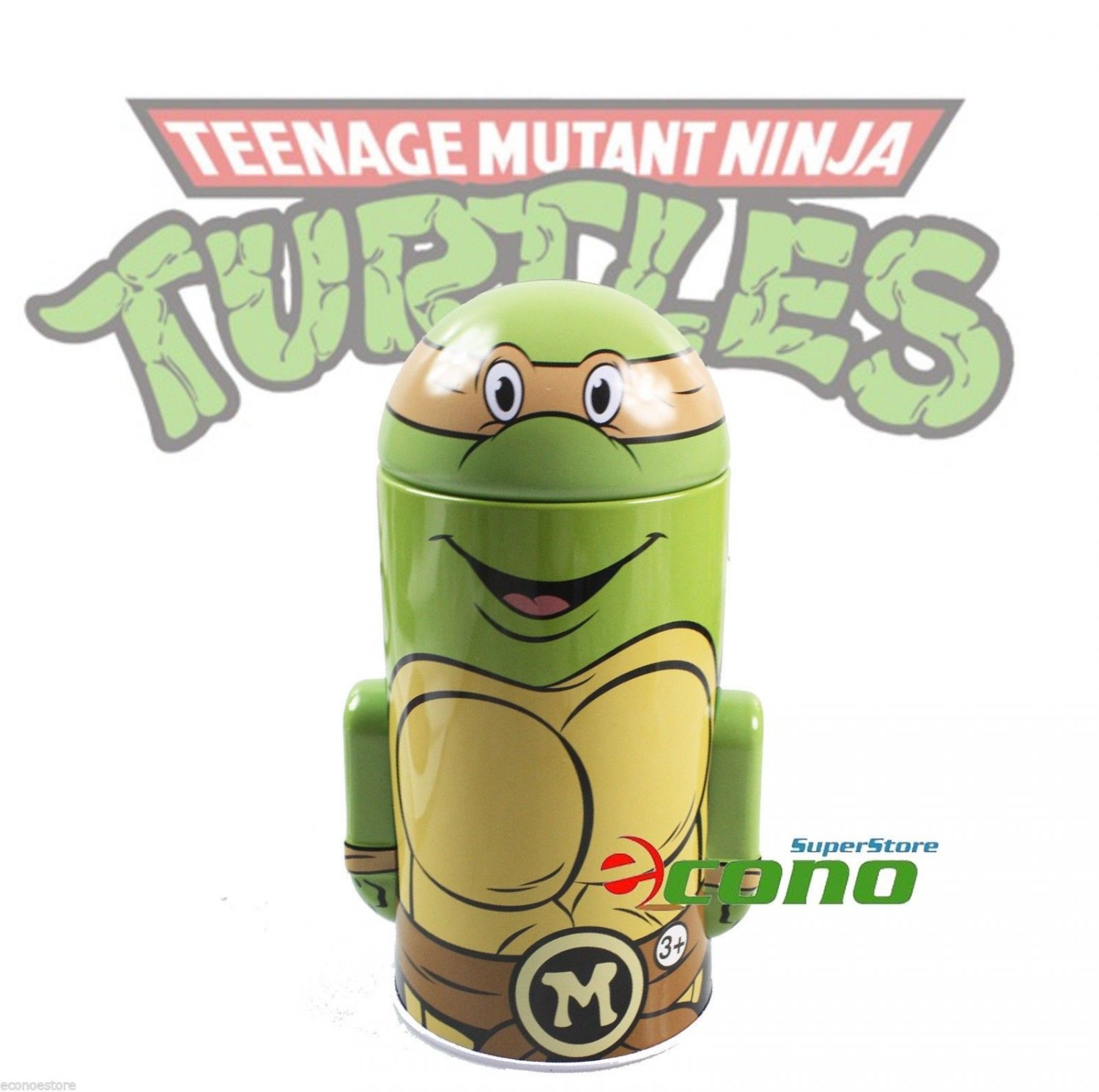 Collectable Teenage Mutant Ninja Turtle Tin Box Coin Piggy Bank Michelangelo