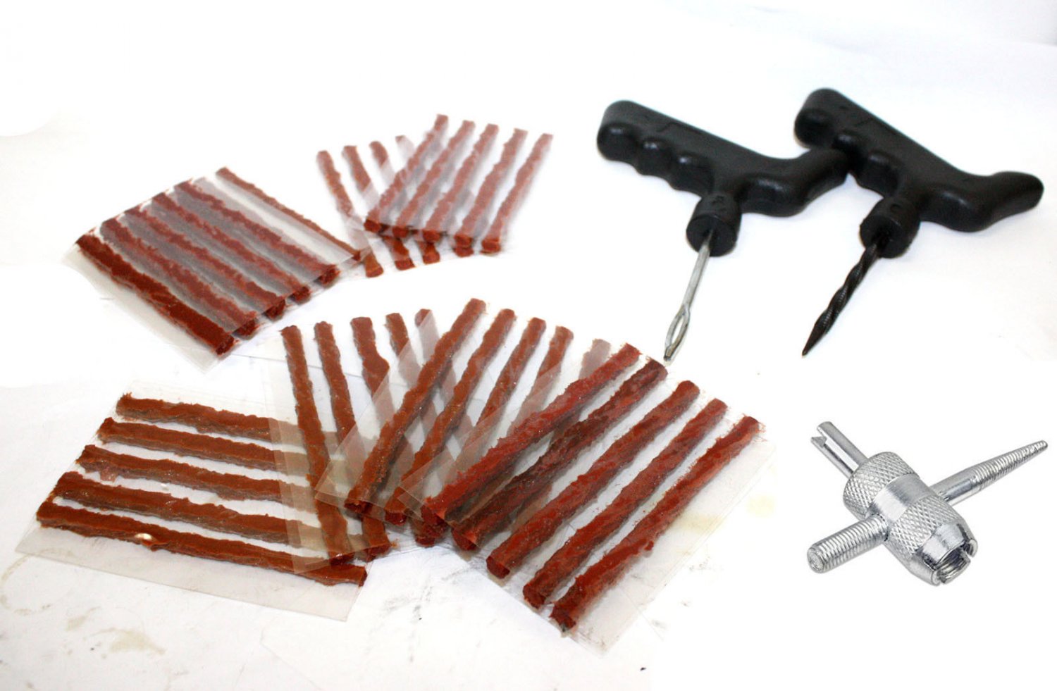 DIY 43PC TIRE REPAIR TOOL KIT 4 FLAT TIRE CAR TRUCK OR RV TRAILERS EASY & QUICK