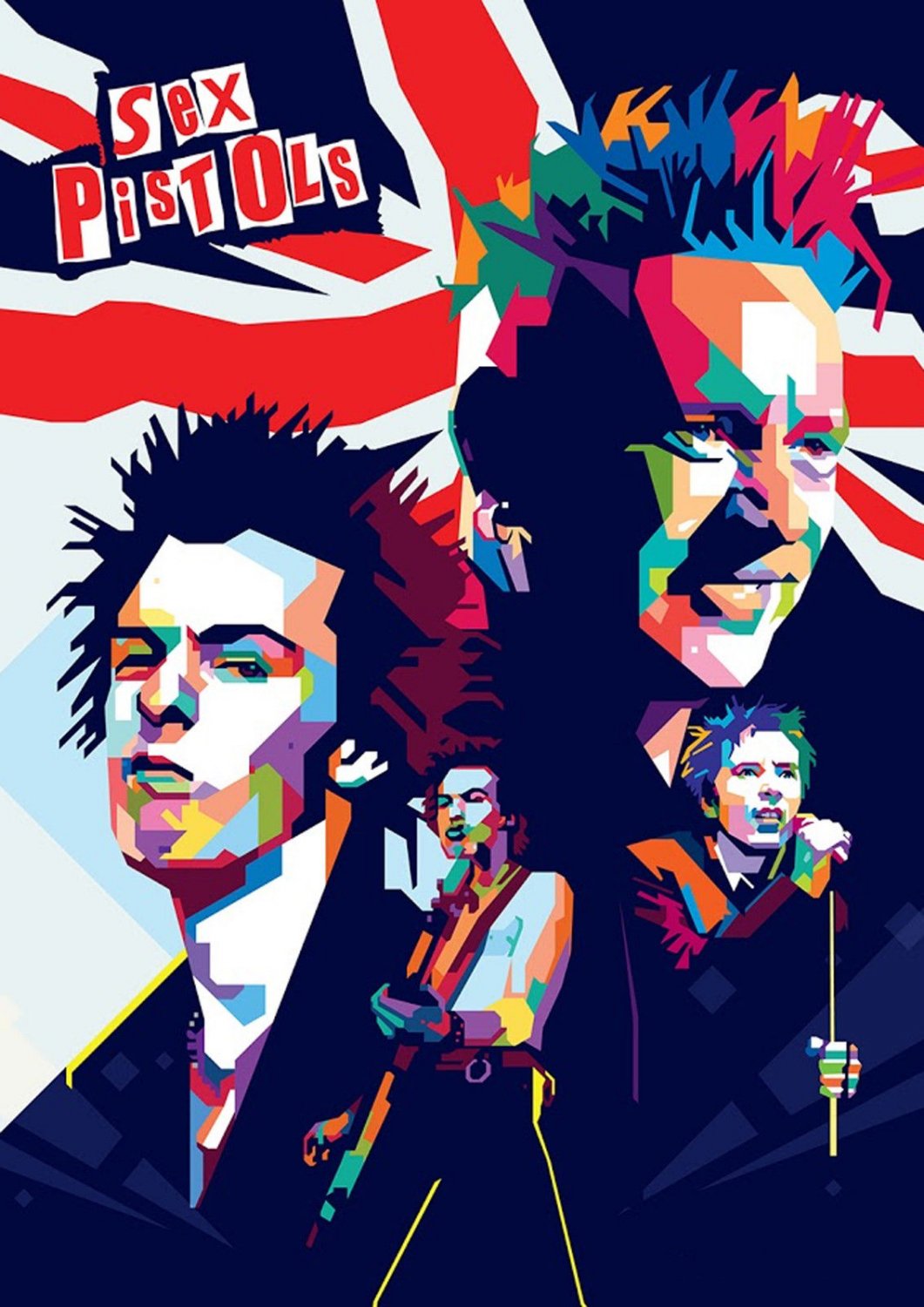 Art print POSTER Sid Vicious and Johnny Rotten wpap 8.3x11.7 inches.