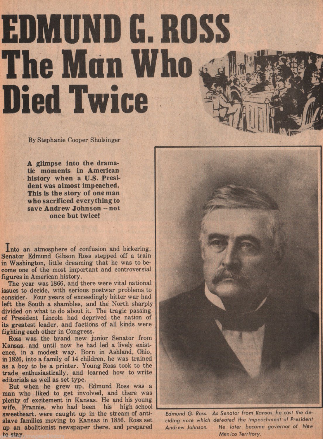 Edmund G. Ross History The Man Who Died Twice