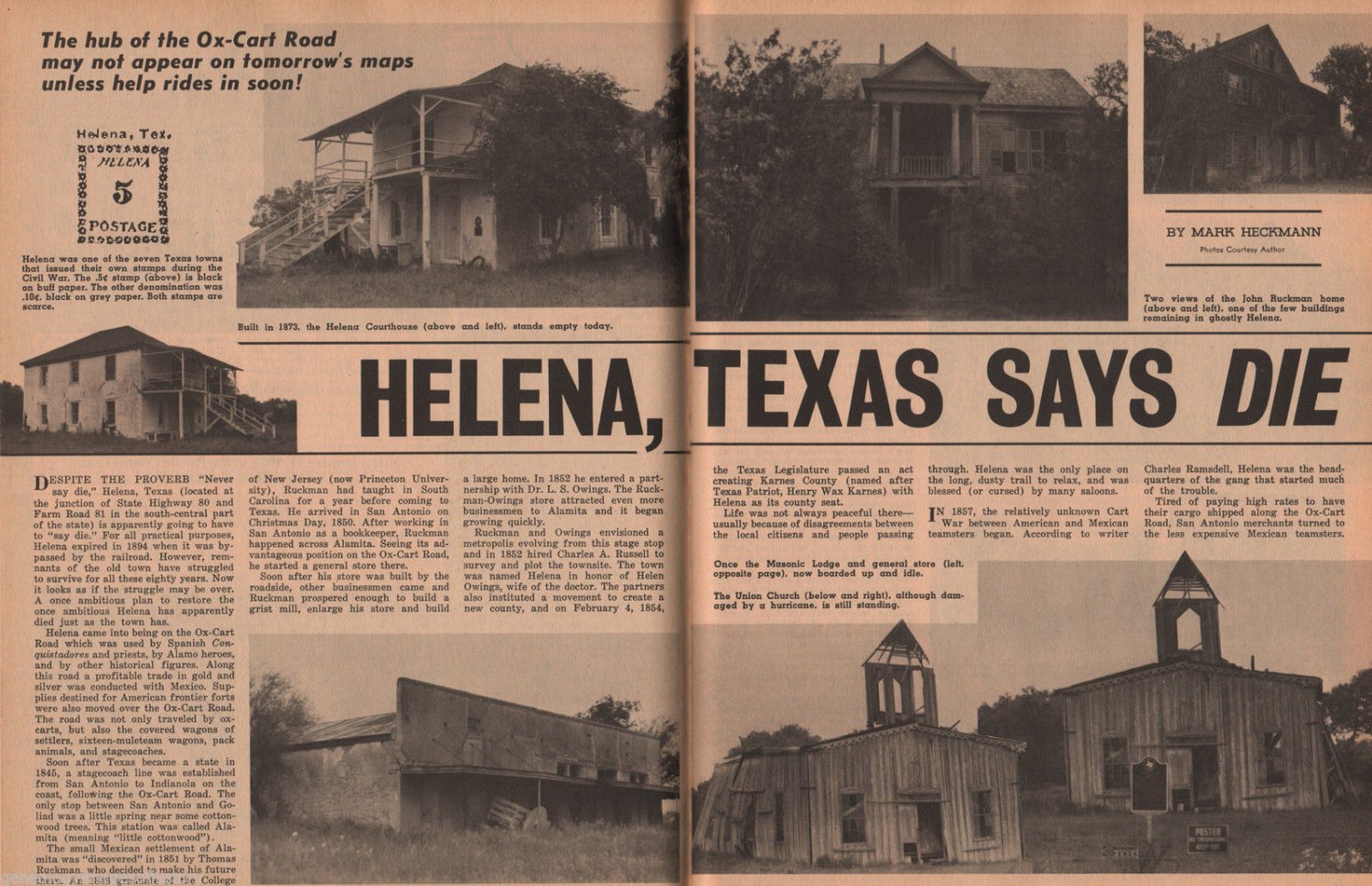 Helena, TX History w Genealogy of Lott,Owings,Ruckman,Rusell,Thonhoff, YoaKkum