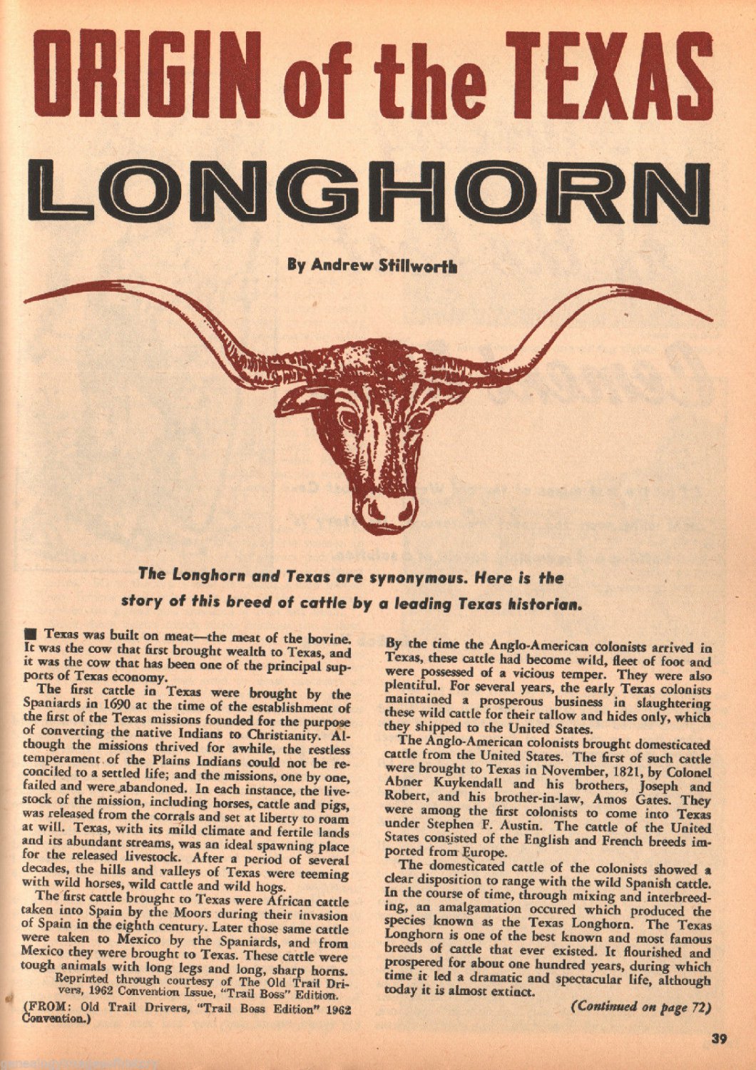 Texas Longhorn Origin and History