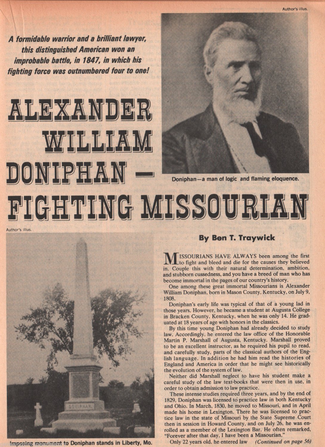 Alexander William Doniphan A Fighting Missouri Legend