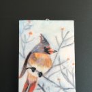 Wooden Cardinal bird pendant.      WP-22