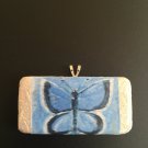 Blue Butterfly hand painted pendant.    WP-13