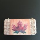 Hand painted fall leaf on Domino Pendant