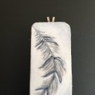 Hand painted Grey Feather Pendant
