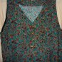 Teal Print sleeveless longish Dress- Lg.