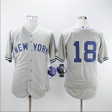 #18 New York Yankees Cool Base Player Men's Jersey Gray M L XL XXL XXXL