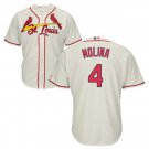Size XXXL Yadier Molina #4 St. Louis Cardinals Cool Base Player Men's Jersey Cream