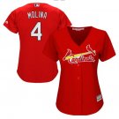 Size M Yadier Molina #4 St. Louis Cardinals Cool Base Player Women's Jersey Scarlet