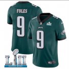 Size XXL Nick Foles #9 Philadelphia Eagles 2018 Super Bowl LII Player Men's Jersey Midnight Green