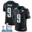 Size XXL Nick Foles #9 Philadelphia Eagles 2018 Super Bowl LII Player Men's Jersey Black