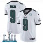Size XL Nick Foles #9 Philadelphia Eagles 2018 Super Bowl LII Player Men's Jersey White
