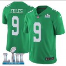 Size L Nick Foles #9 Philadelphia Eagles 2018 Super Bowl LII Player Men's Jersey Kelly Green