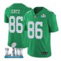 Size M Zach Ertz #86 Philadelphia Eagles 2018 Super Bowl LII Player Men's Jersey Kelly Green