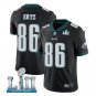 Size L Zach Ertz #86 Philadelphia Eagles 2018 Super Bowl LII Player Men's Jersey Black