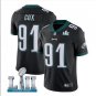 Size XL Fletcher Cox #91 Philadelphia Eagles 2018 Super Bowl LII Player Men's Jersey Black