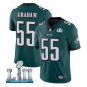 Size L Brandon Graham #55 Philadelphia Eagles 2018 Super Bowl LII Men's Jersey Midnight Green