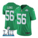 Size L Chris Long #56 Philadelphia Eagles 2018 Super Bowl LII Player Men's Jersey Kelly Green