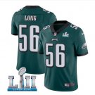 Size S Chris Long #56 Philadelphia Eagles 2018 Super Bowl LII Men's Jersey Midnight Green