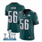 Size XL Chris Long #56 Philadelphia Eagles 2018 Super Bowl LII Player Men's Jersey Midnight Green