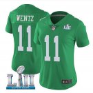 Size M Carson Wentz #11 Philadelphia Eagles 2018 Super Bowl LII Player Women's Jersey Kelly Green