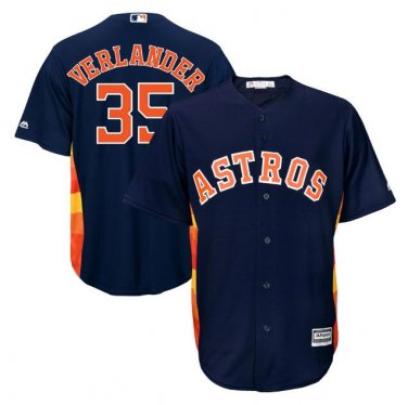 Size L Justin Verlander #35 Houston Astros Cool Base Player Men's Jersey Navy