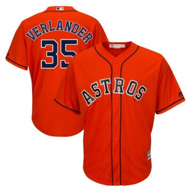 Size XXL Justin Verlander #35 Houston Astros Cool Base Player Men's Jersey Orange