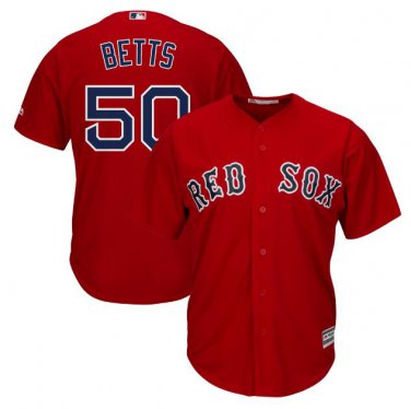 Size M Mookie Betts #50 Boston Red Sox Cool Base Player Men's Jersey Scarlet