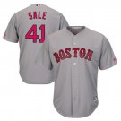Size L Chris Sale #41 Boston Red Sox Cool Base Player Men's Jersey Gray