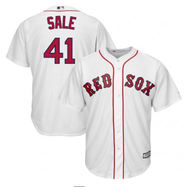 Size L Chris Sale #41 Boston Red Sox Cool Base Player Men's Jersey White