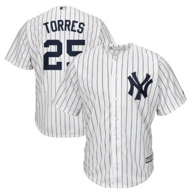 Size M Gleyber Torres #25 New York Yankees Cool Base Player Men's Jersey White