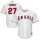 Size L Mike Trout #27 Los Angeles Angels Cool Base Player Men's Jersey White
