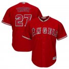 Size XL Mike Trout #27 Los Angeles Angels Cool Base Player Men's Jersey Scarlet