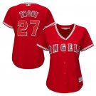 Size XXL Mike Trout #27 Los Angeles Angels Cool Base Player Women's Jersey Scarlet