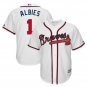 Size XXXL Ozzie Albies #1 Atlanta Braves Cool Base Player Men's Jersey White
