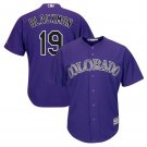 Size XXL Charlie Blackmon #19 Colorado Rockies Cool Base Player Men's Jersey Purple
