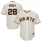 Size XXL Buster Posey #28 San Francisco Giants Cool Base Player Men's Jersey Cream