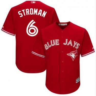 Size XXL Marcus Stroman #6 Toronto Blue Jays Cool Base Player Men's Jersey Scarlet